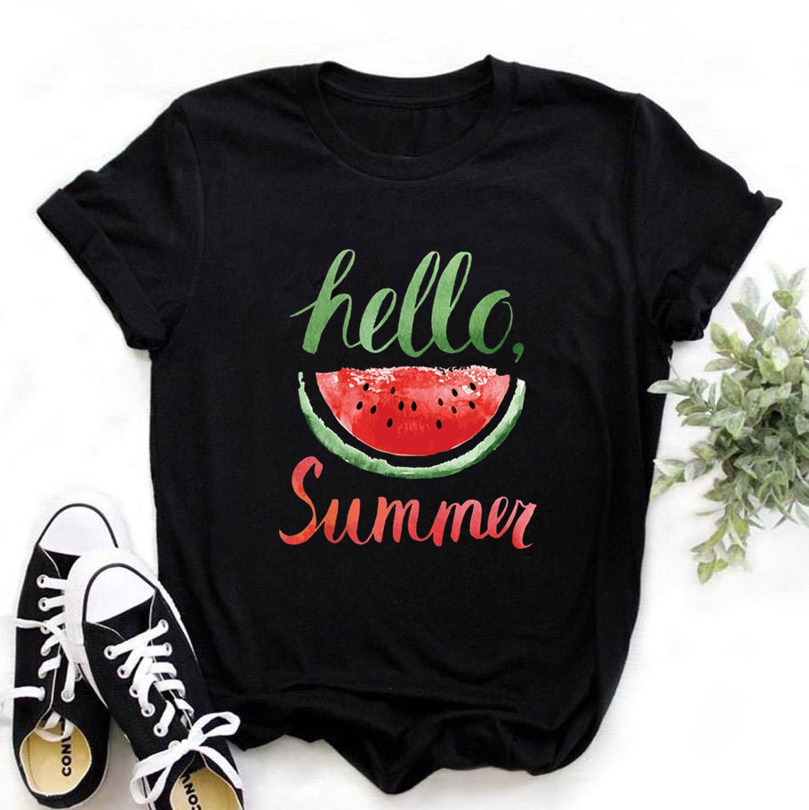 Summer Watermelon Harajuku Black Shirt